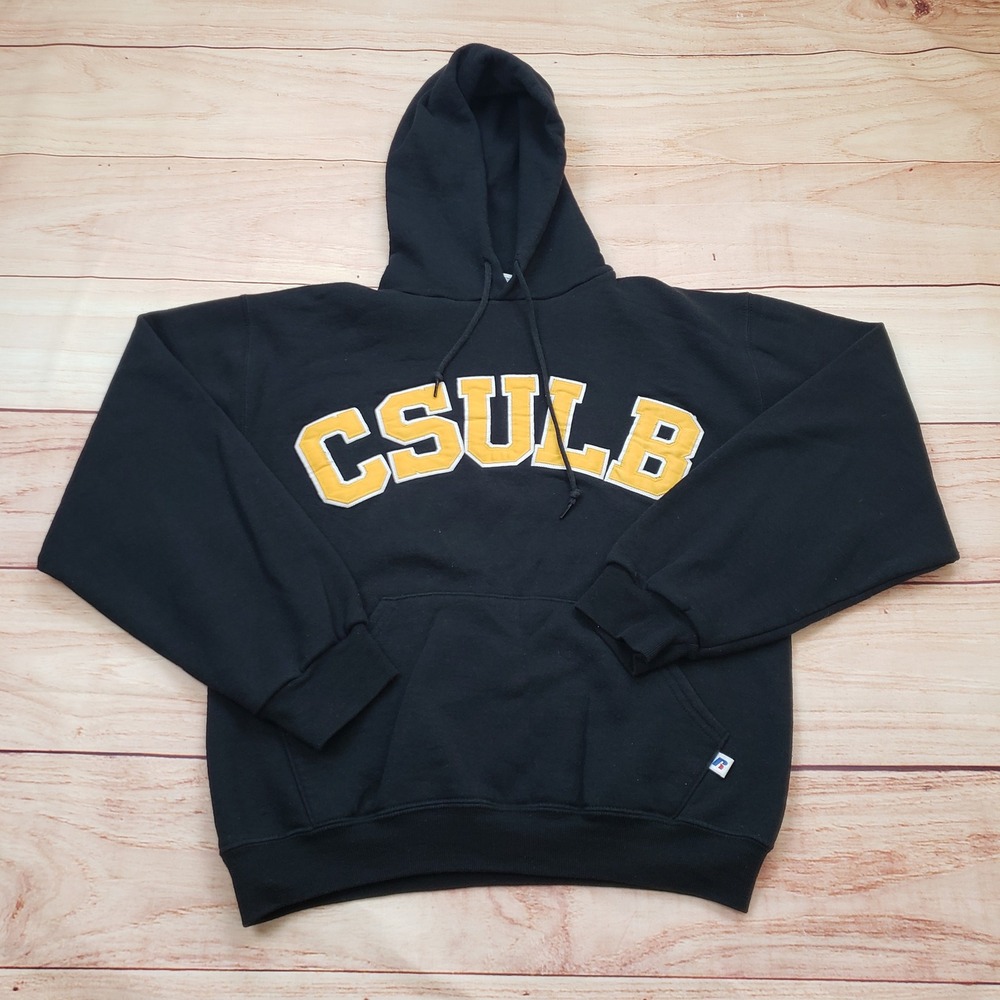 Russell Athletic CSULB Long Beach State Hoodie Womens‎ S Black Yellow Collegiate